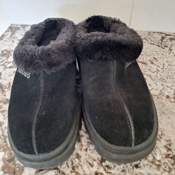 Skechers Black Suede clogs mules size 7US - Picture 1 of 10
